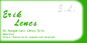 erik lencs business card